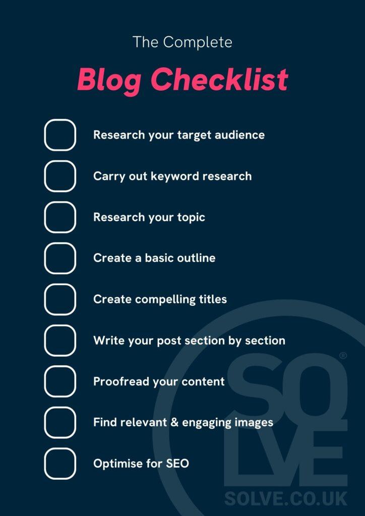 This is the Only Blog Checklist You Will EVER Need 2