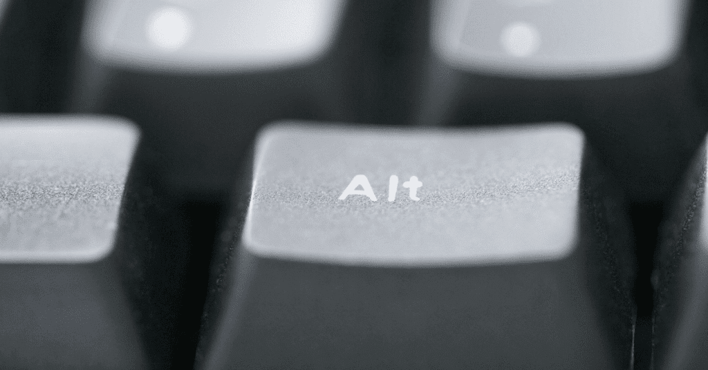 An alt key on a keyboard representing accessible website design