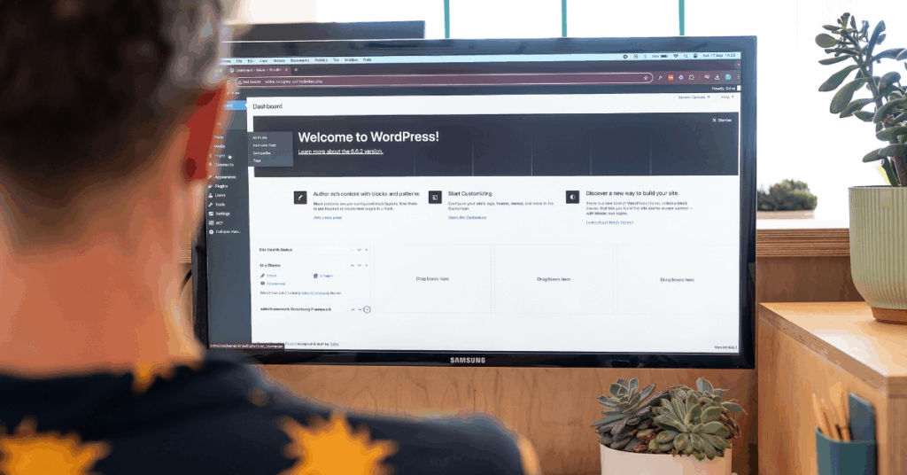 Website maintenance explained. A team member of Solve working on a wordpress website.