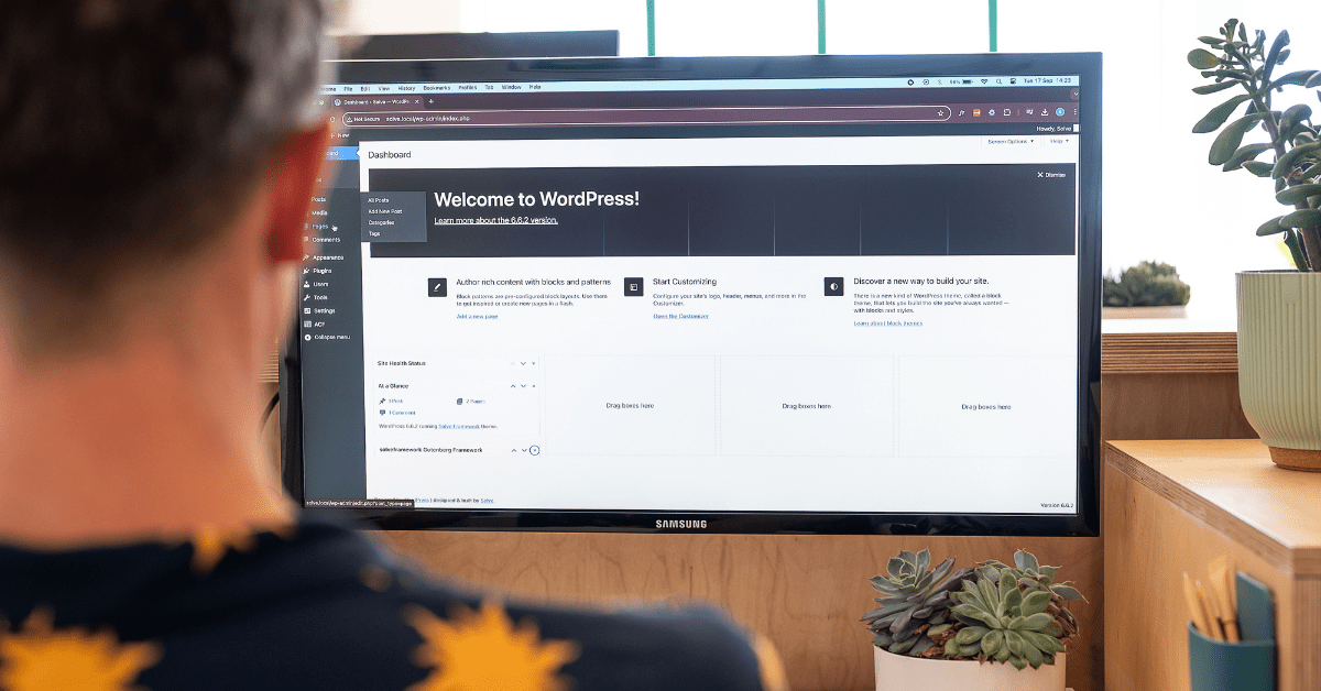 Website maintenance explained. A team member of Solve working on a wordpress website.