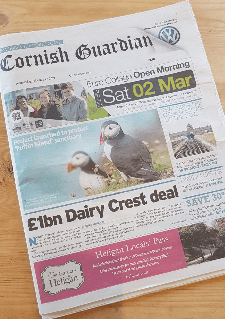 Cornish Guardian (Front page)