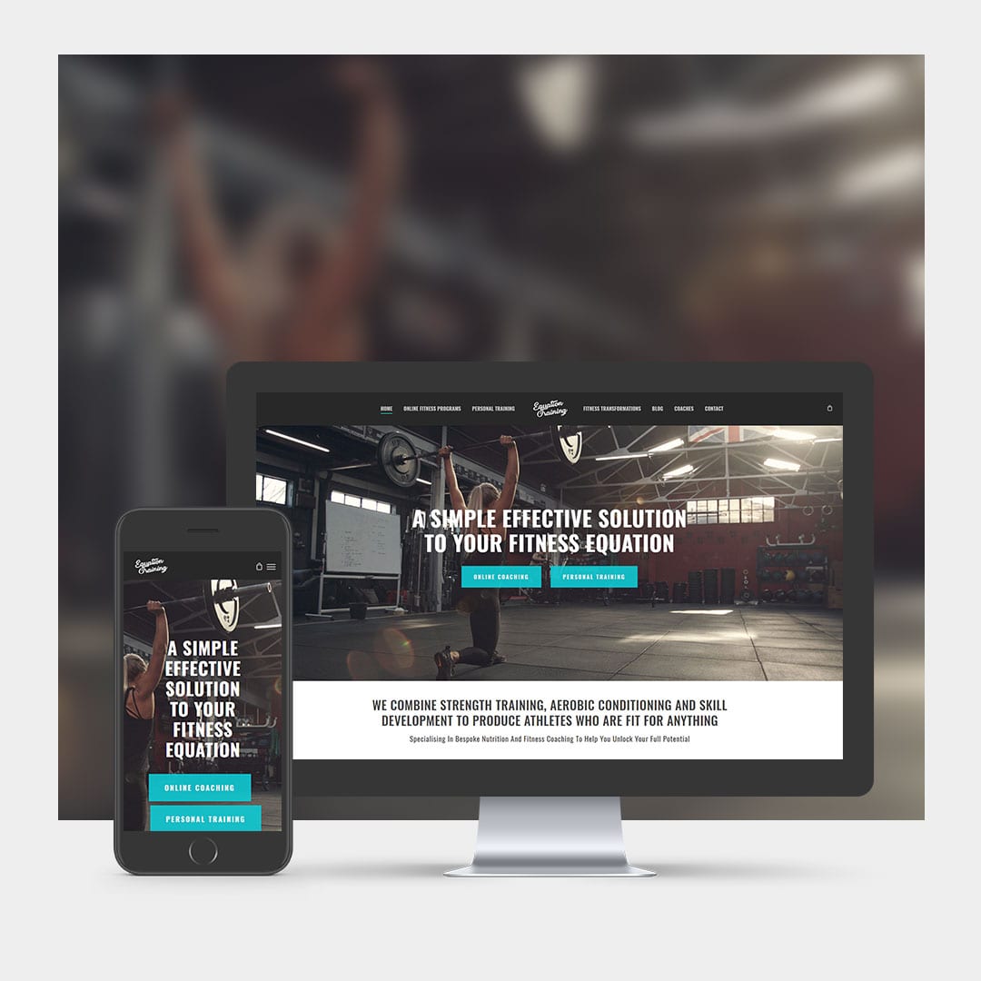 Gym & Fitness Website Design example on mobile and computer.