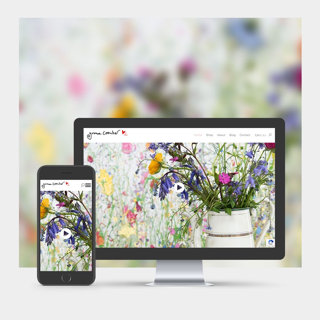 Artist Portfolio & E-commerce Website Design example on mobile and computer.
