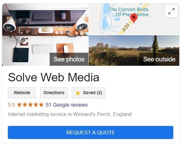 Google My Business - Quote button