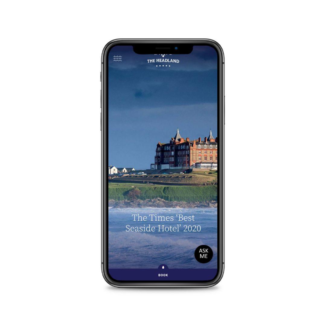 headland hotel smart website mockup on mobile
