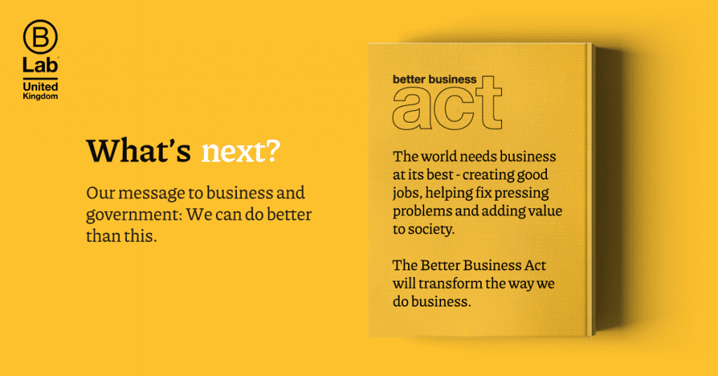 What's next for the business who join the better business act