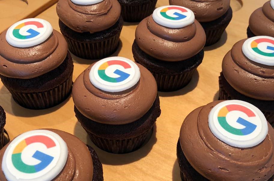 google themed chocolate cupcakes