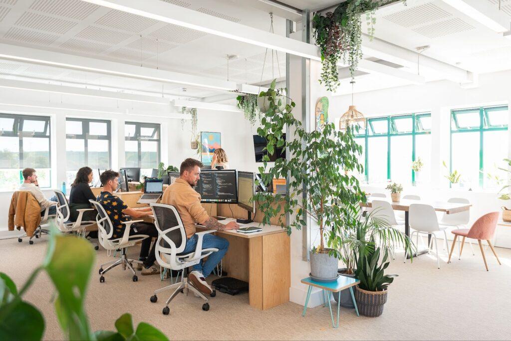 Wide shot of solve developers working in the Solve head office