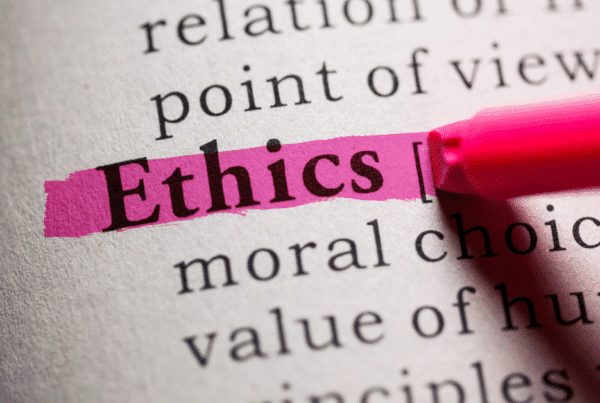 The Role of Ethics in Digital Marketing: Balancing Profit and Responsibility 1 Ethics being highlighted in a dictionary to resemble ethics in digital marketing