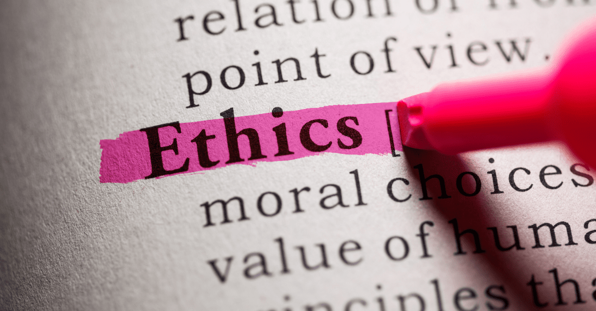 The Role of Ethics in Digital Marketing: Balancing Profit and Responsibility 1 Ethics being highlighted in a dictionary to resemble ethics in digital marketing