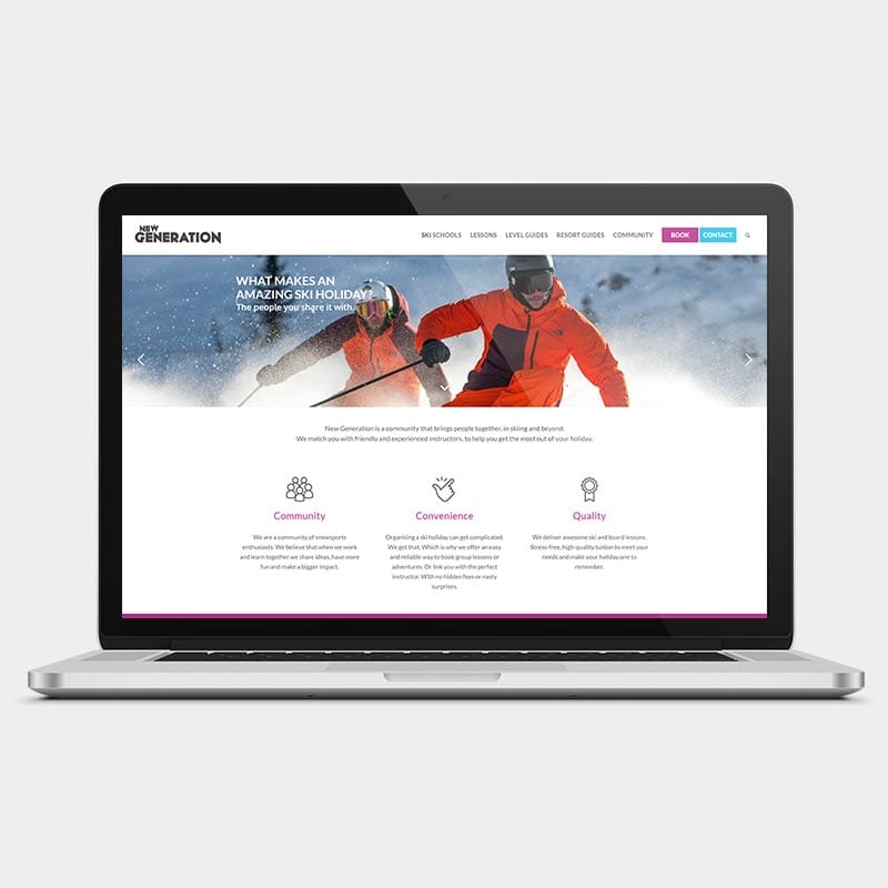 Ski New Generation Website 1 ski new generation laptop example by solve web media