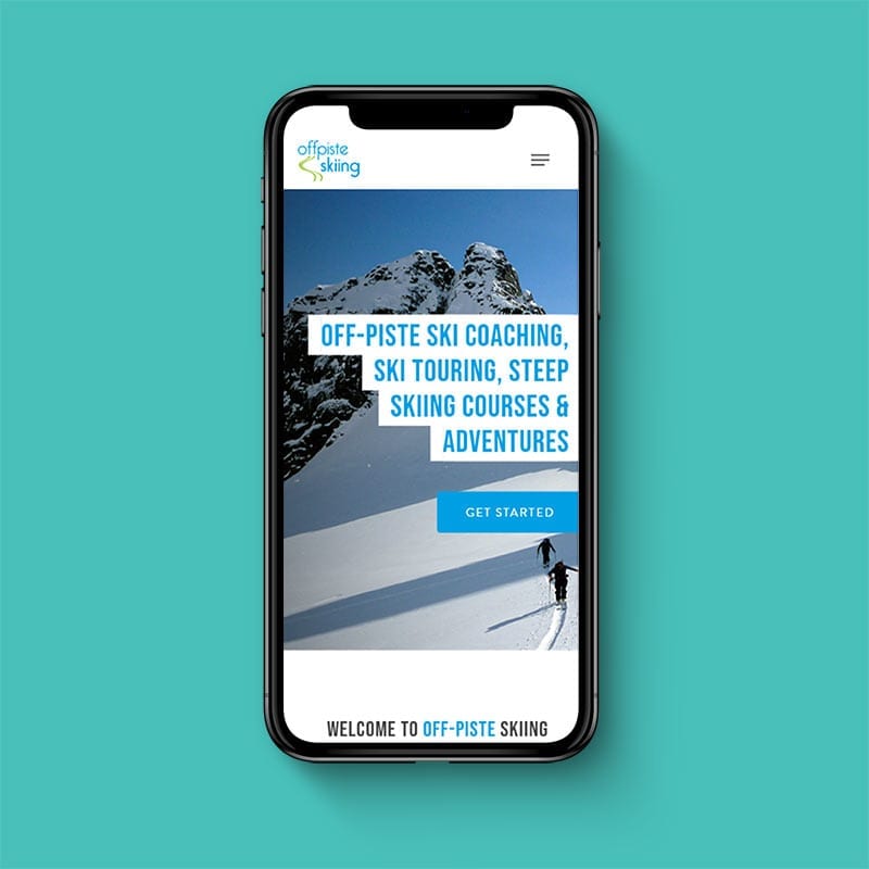 Offpiste skiing mobile friendly website