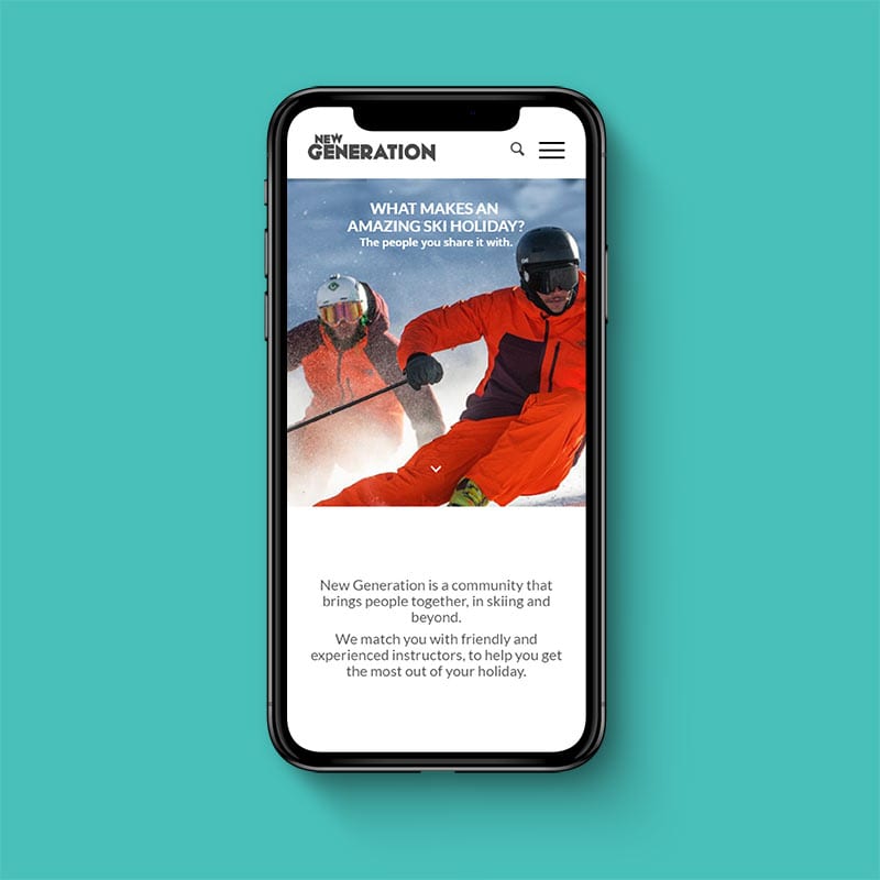 Ski New Generation Website 2 ski new generation phone example by solve web media